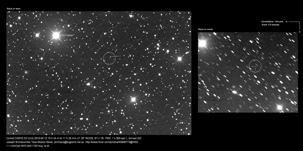 Comet C/2010 G2 (Hill) Narrowfield L April 12 Image