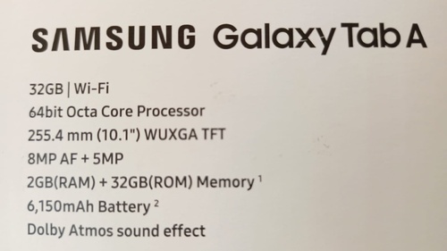 Więcej informacji o „Tablet Samsung Tab A”