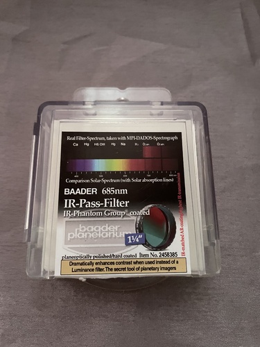 Więcej informacji o „Sprzedam filtr Baader 685nm IR Pass 1,25.”
