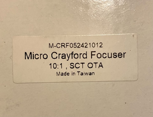 Więcej informacji o „Wyciąg GSO Crayford 2''/1,25'' z mikrofocuserem 10:1 SCT”