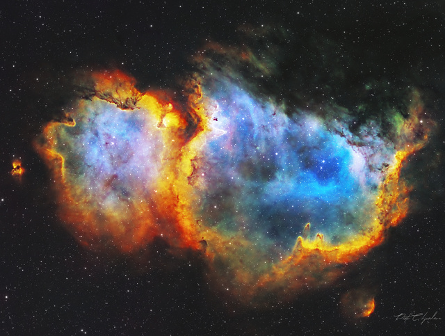 Mgławica Dusza IC1848 w Palecie Hubble'a
